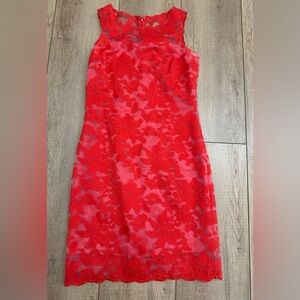 Red Lace Asian Cocktail Dress
